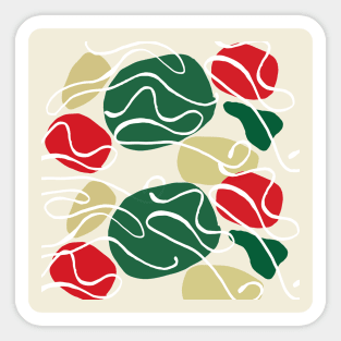 Christmas abstract green red pattern Sticker